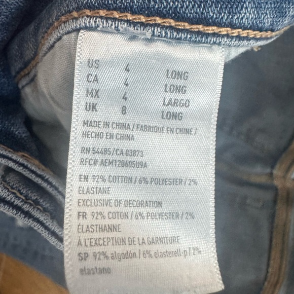 American Eagle Super Stretch Jegging Distressed Skinny Jean Women’s 4 Long #1055 - Picture 5 of 8
